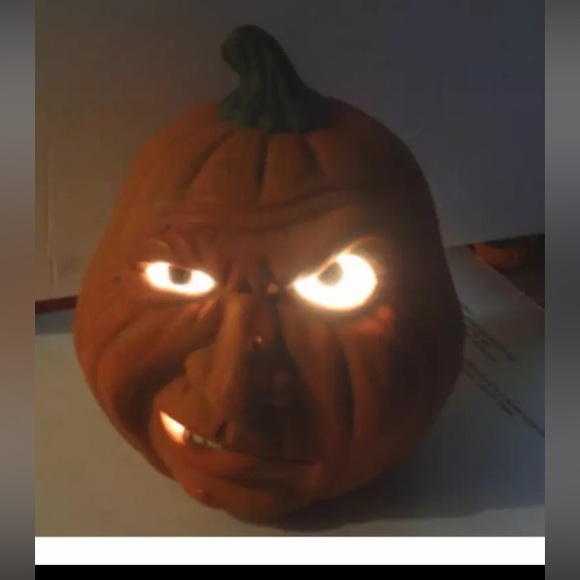 Vintage Jack O’ Lantern Ceramic Lights Up Creepy Halloween Warts Creepy Prop - Picture 2 of 6